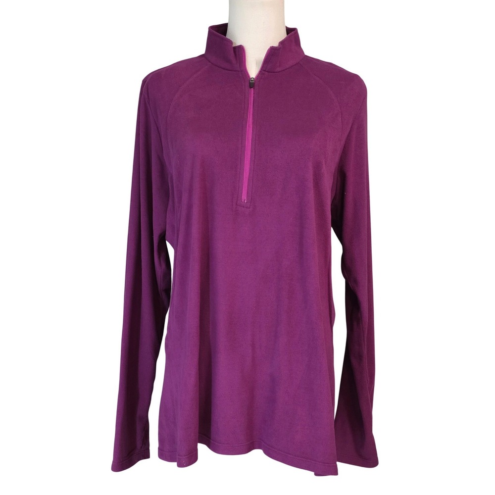 Rideon Riding Wear Purple Fleece 1/4 Zip Pullover Top Shirt XL